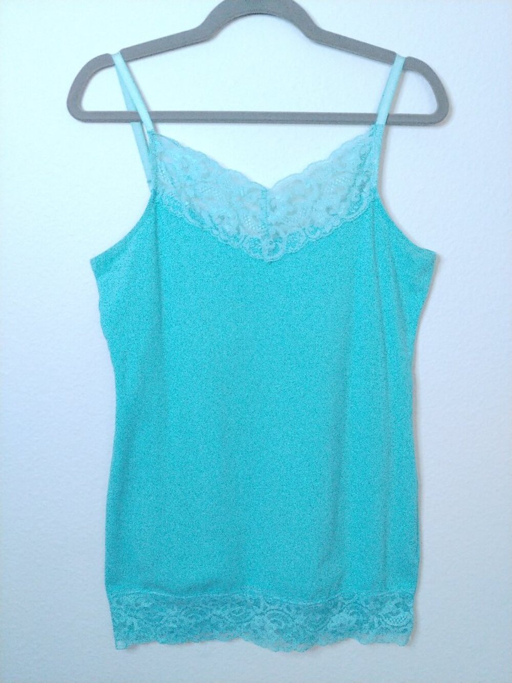 Romy Turquoise Lace Long Camisole